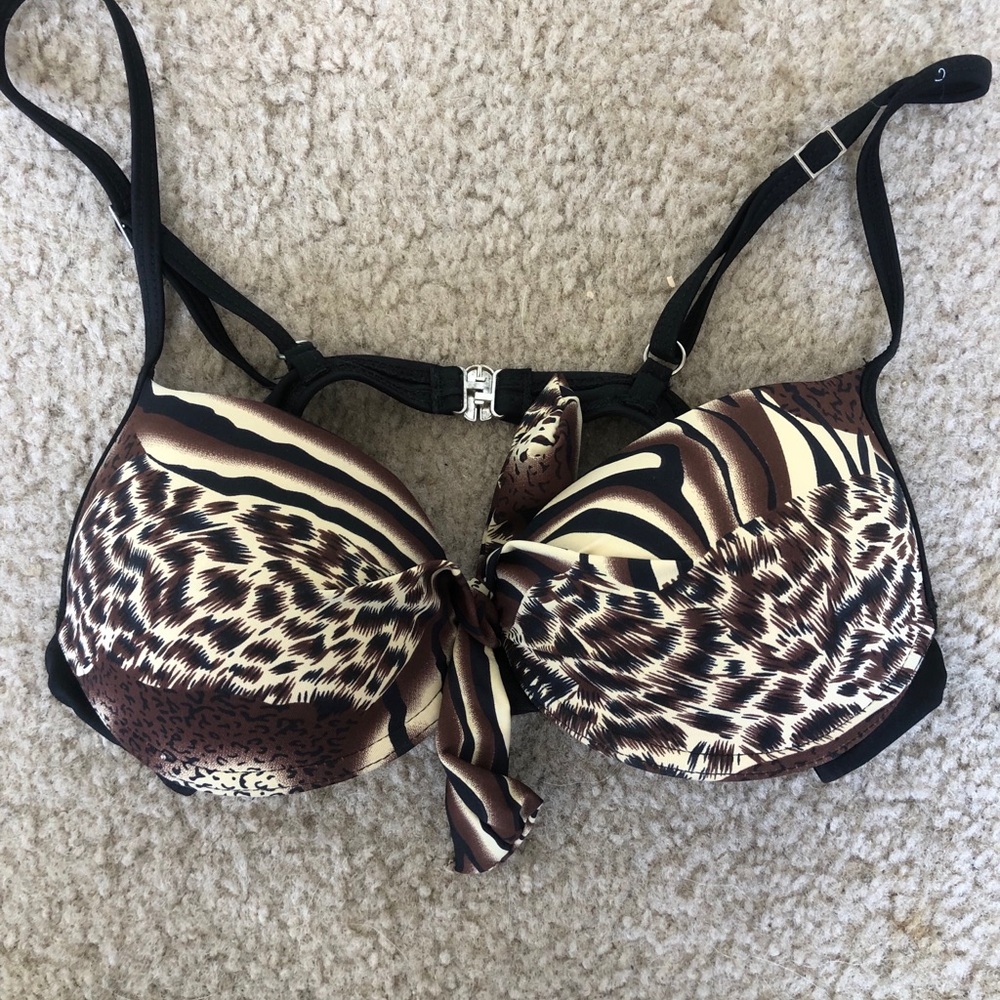 Animal Print Swim Suit Top